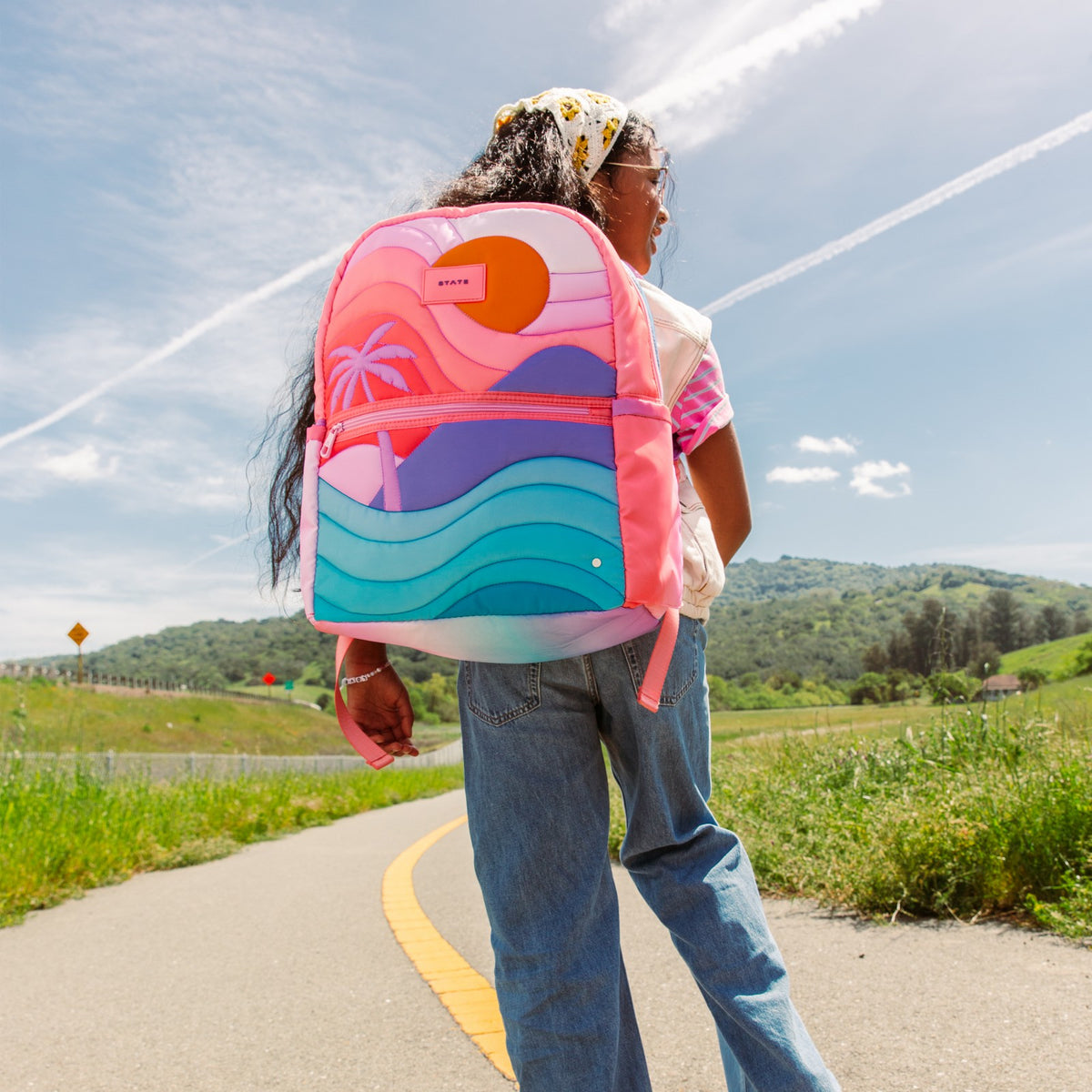 Kane Kids Backpack Nylon Puffer Sunset