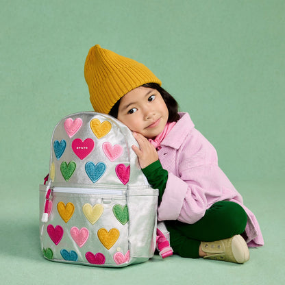 Kane Mini Backpack Metallic Happy Fuzzy Hearts