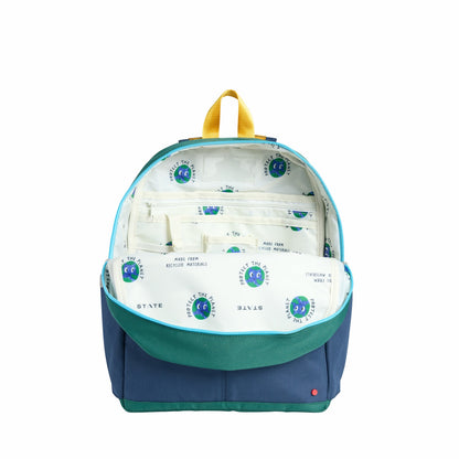 Kane Kids Backpack Nylon Puffer Blue Chevron