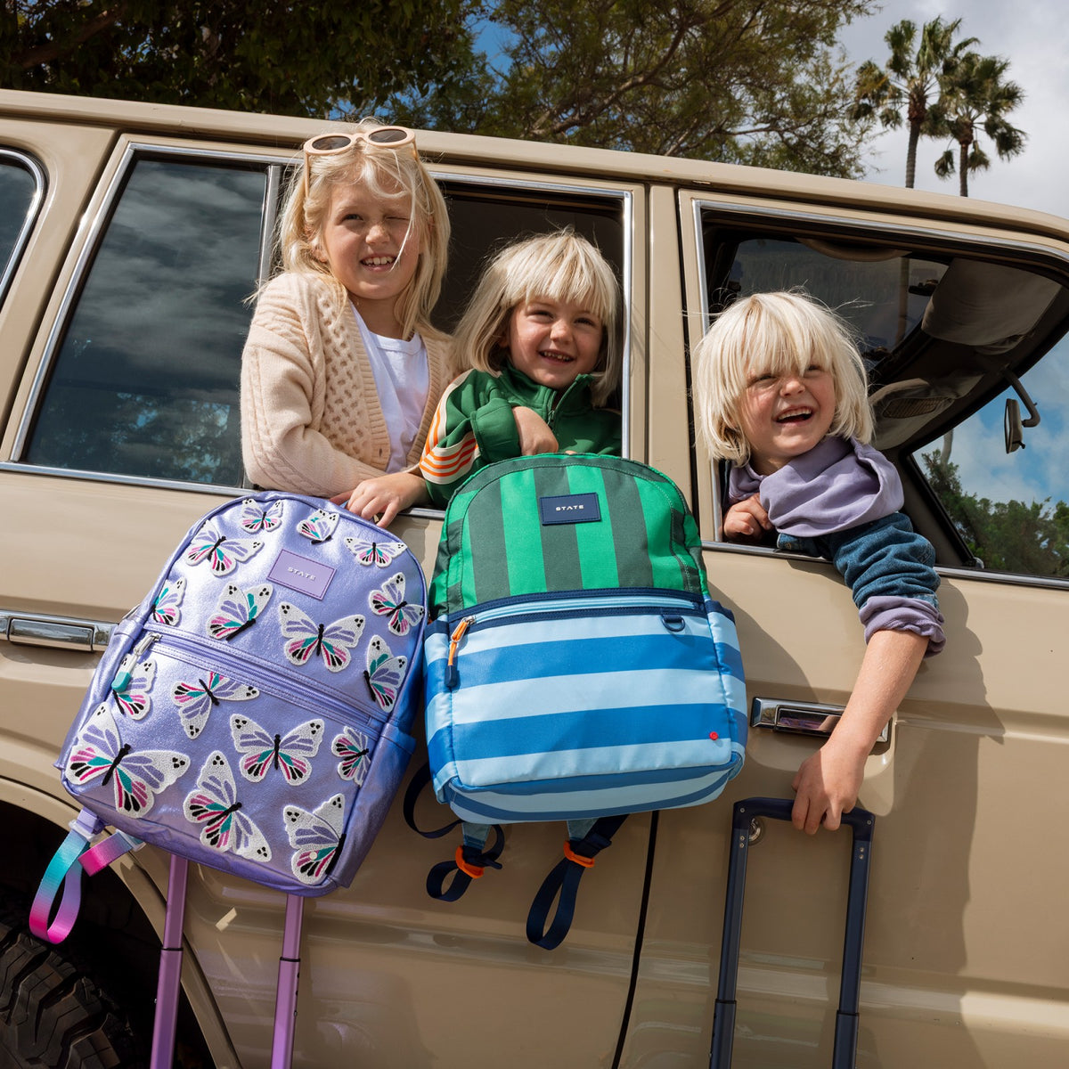 Kane Kids Travel Backpack Recycled Polyester Canvas Stripe