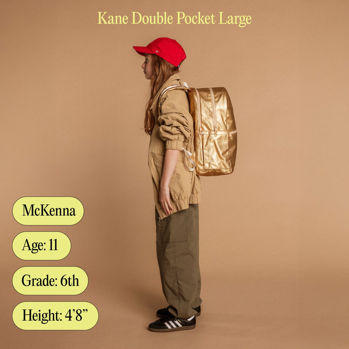 Kane Kids Large Backpack Nylon Blue Gradient Diagonal Zipper