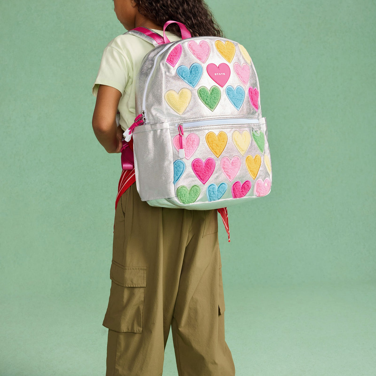 Kane Kids Metallic Happy Fuzzy Hearts