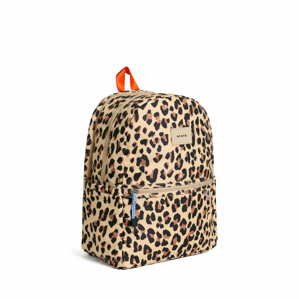Kane Kids Double Pocket Backpack Recycled Poly Canvas Leopard