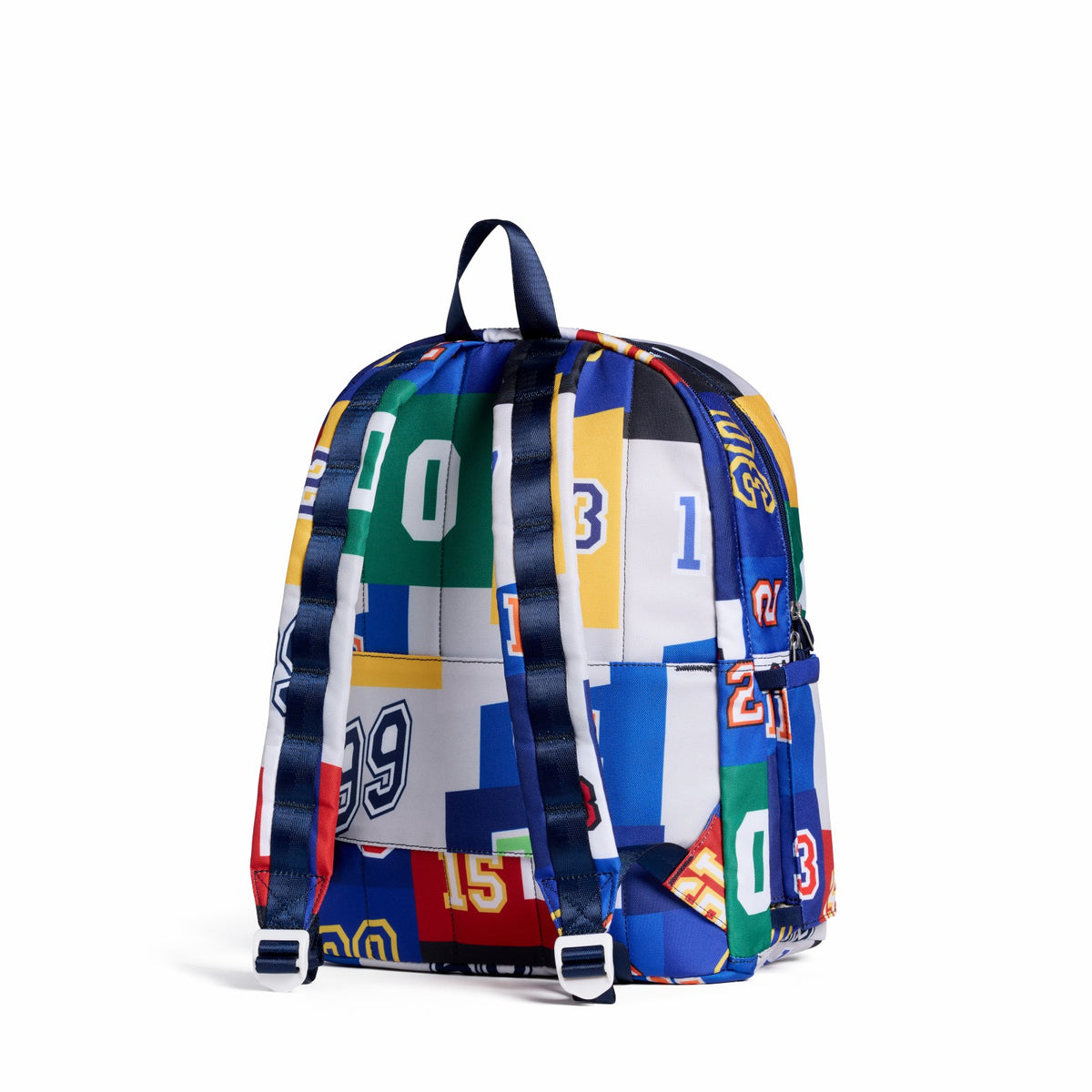 Kane Double Pocket Backpack Recycled Poly Canvas Varsity Numbers