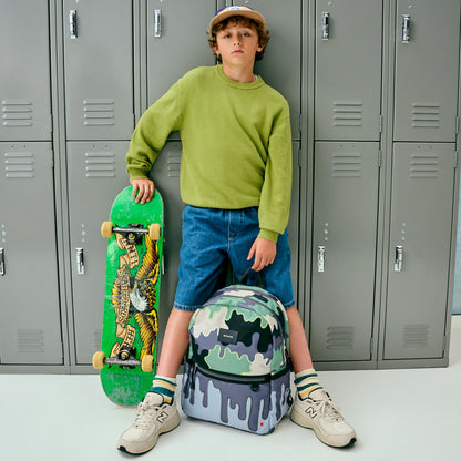 Kane Kids Double Pocket Backpack Printed Canvas Camo Drip
